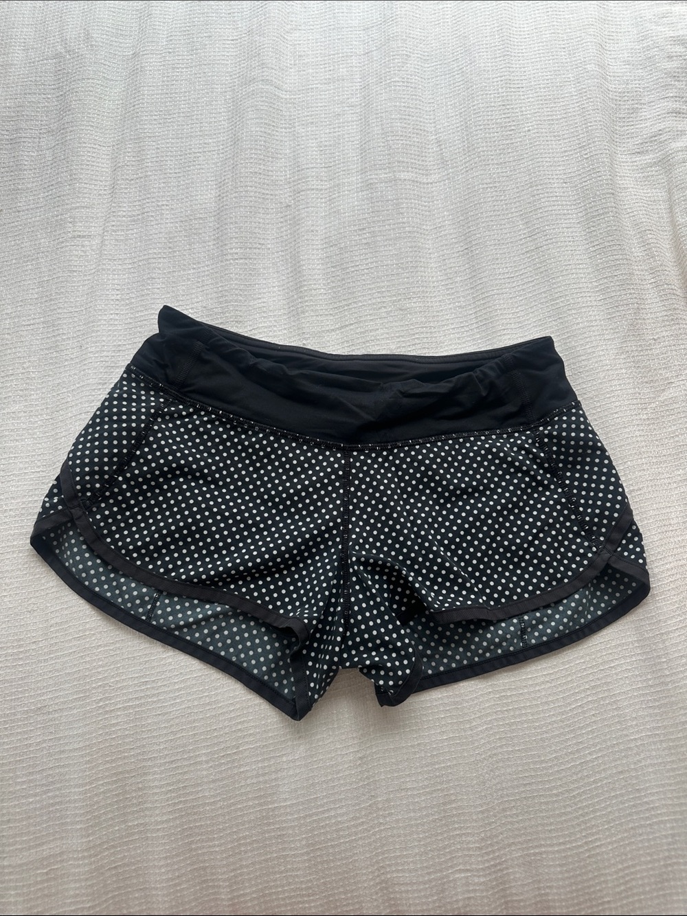 lululemon athletica Black Polka Dot Running Shorts